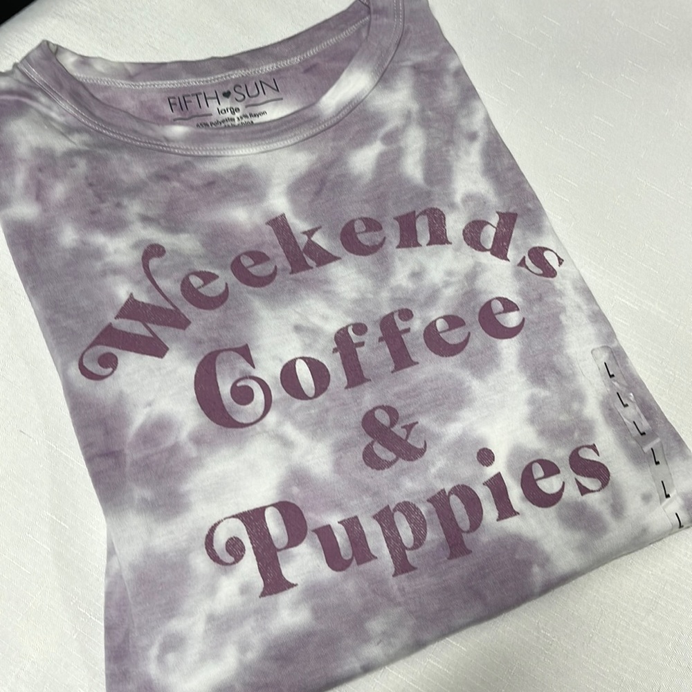 Purple Tie Dye Tee shirt large junior size brand new